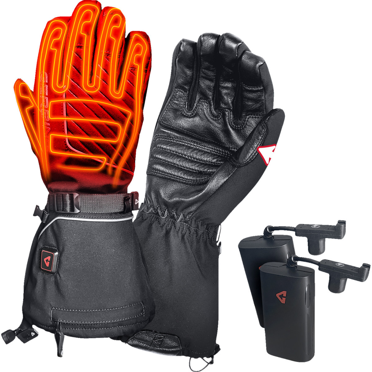 Gerbing Heated Clothing #GER-AFGV-7V-M-XXL - 7 V Atlas Ultra-Flex Battery Heated Gloves - Black - 2XL