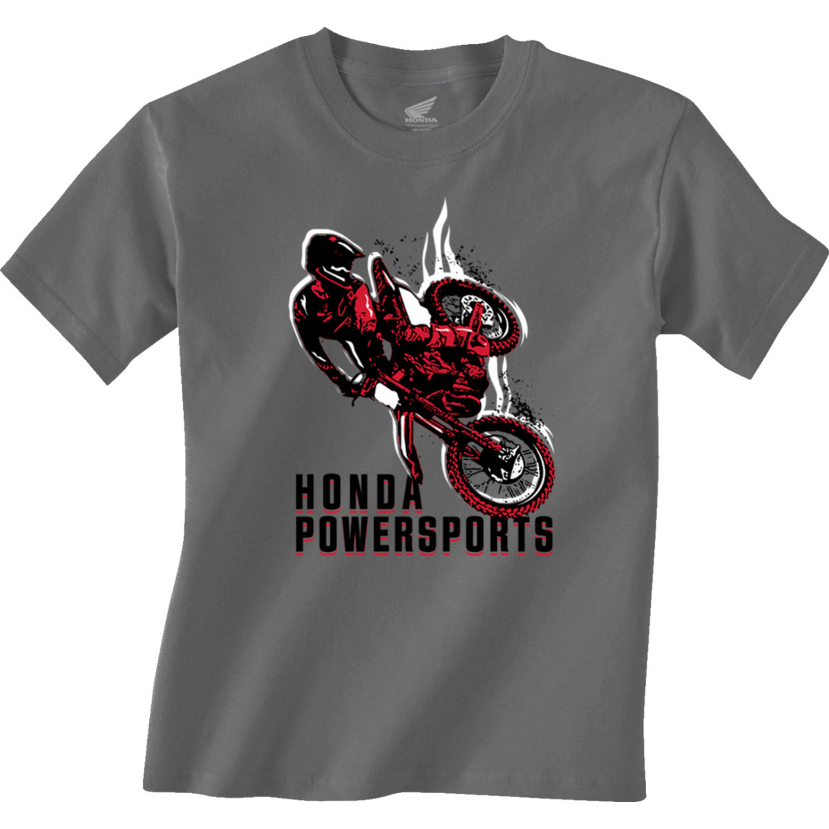 Honda Apparel #NP21S-Y3035-L - Youth Honda Rider T-Shirt - Charcoal - Large