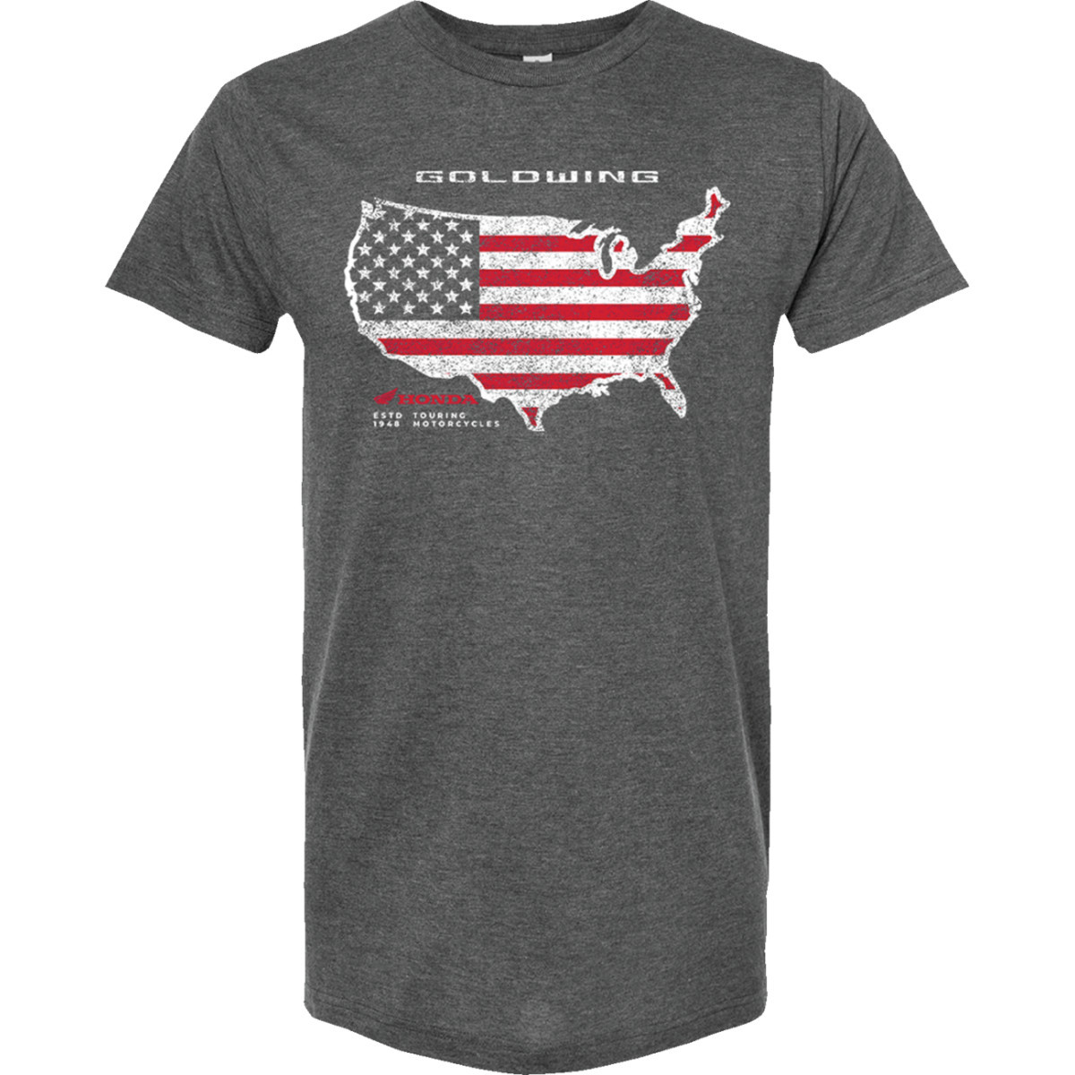 Honda Apparel #NP23S-M2293-S - America Outline T-Shirt - Heather Charcoal - Small