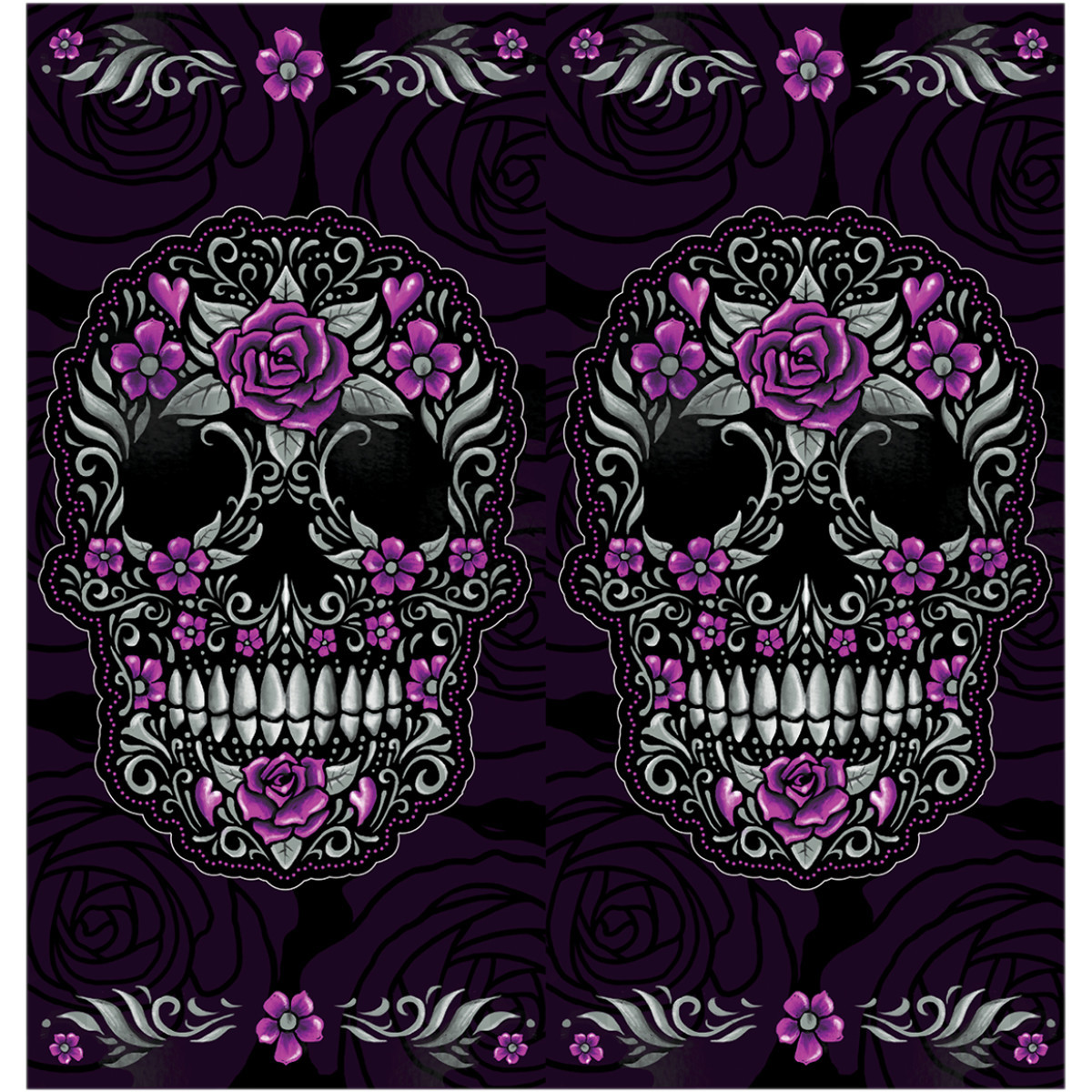 Lethal Threat #NS90807 - Neck Scarf - Floral Skull