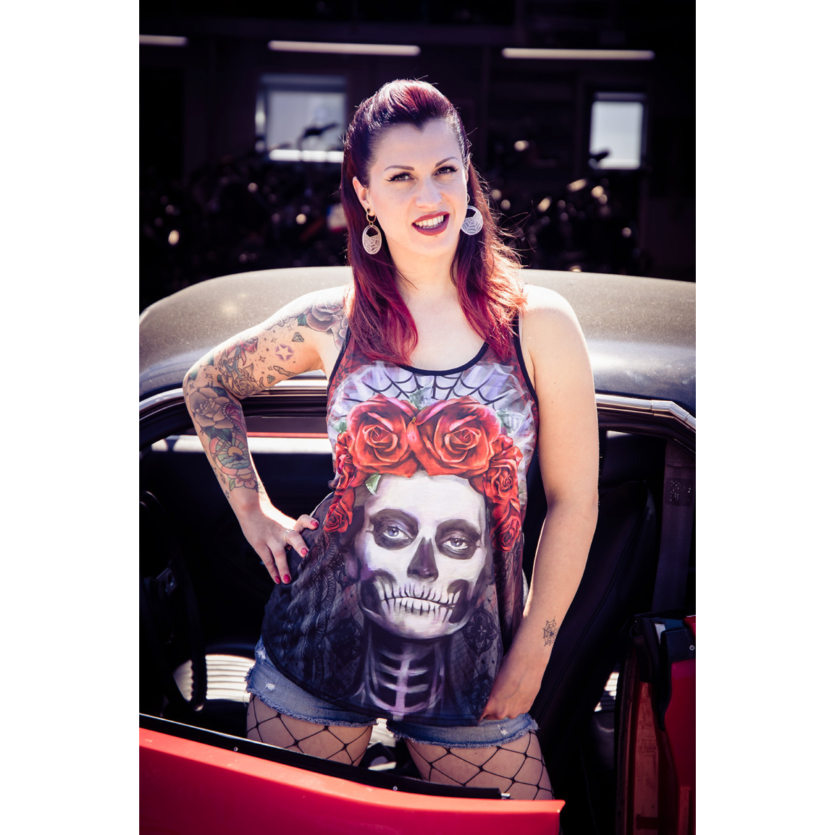 Lethal Threat #LA20508XL - Women's Dark Widow Razor Back Tank Top - Black - XL