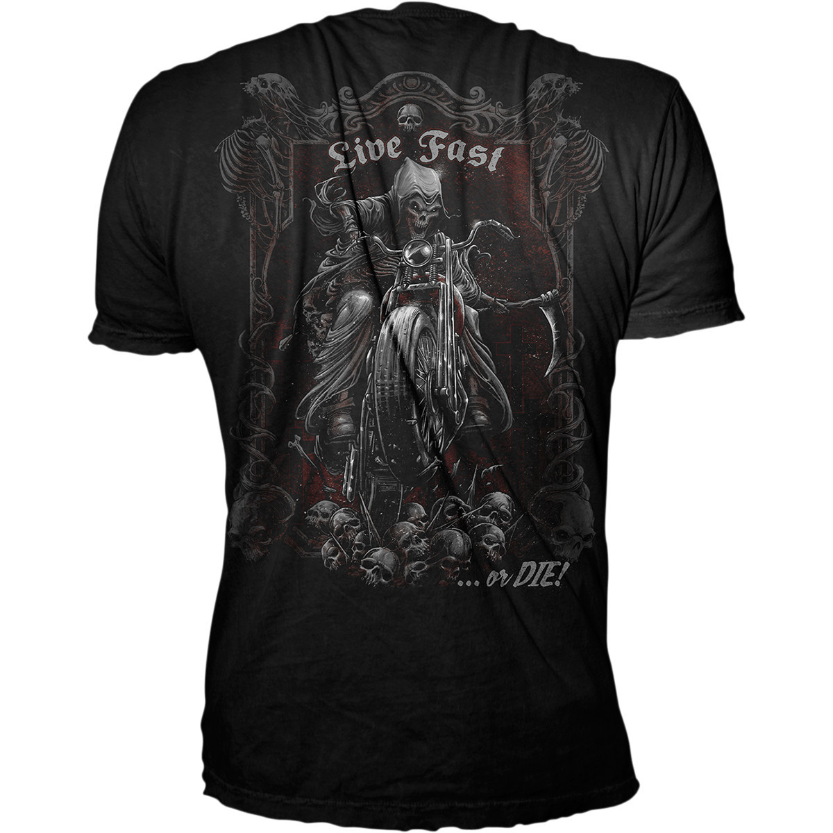 Lethal Threat #LT20855XXL - Live Fast Reaper T-Shirt - Black - 2XL
