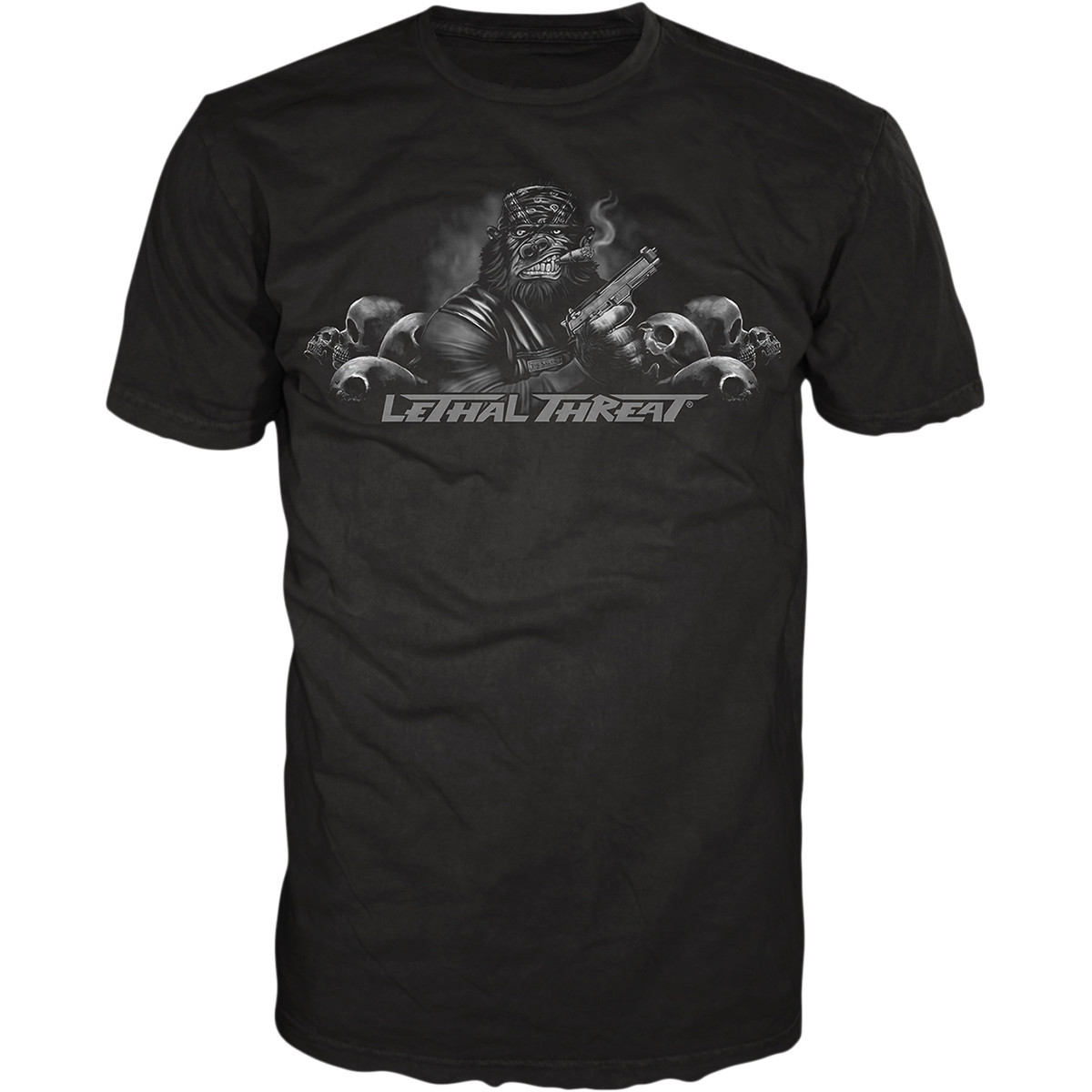 Lethal Threat #LT20732M - Pistol Packing Gorilla T-Shirt - Black - Medium
