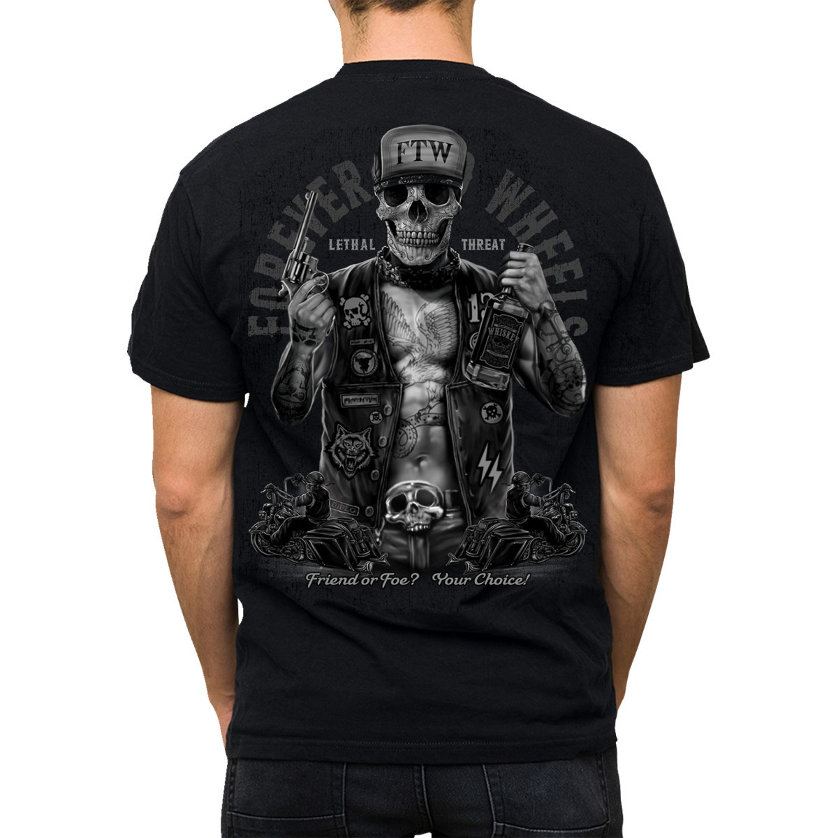 Lethal Threat #LT20904XL - Friend or Foe T-Shirt - Black - XL