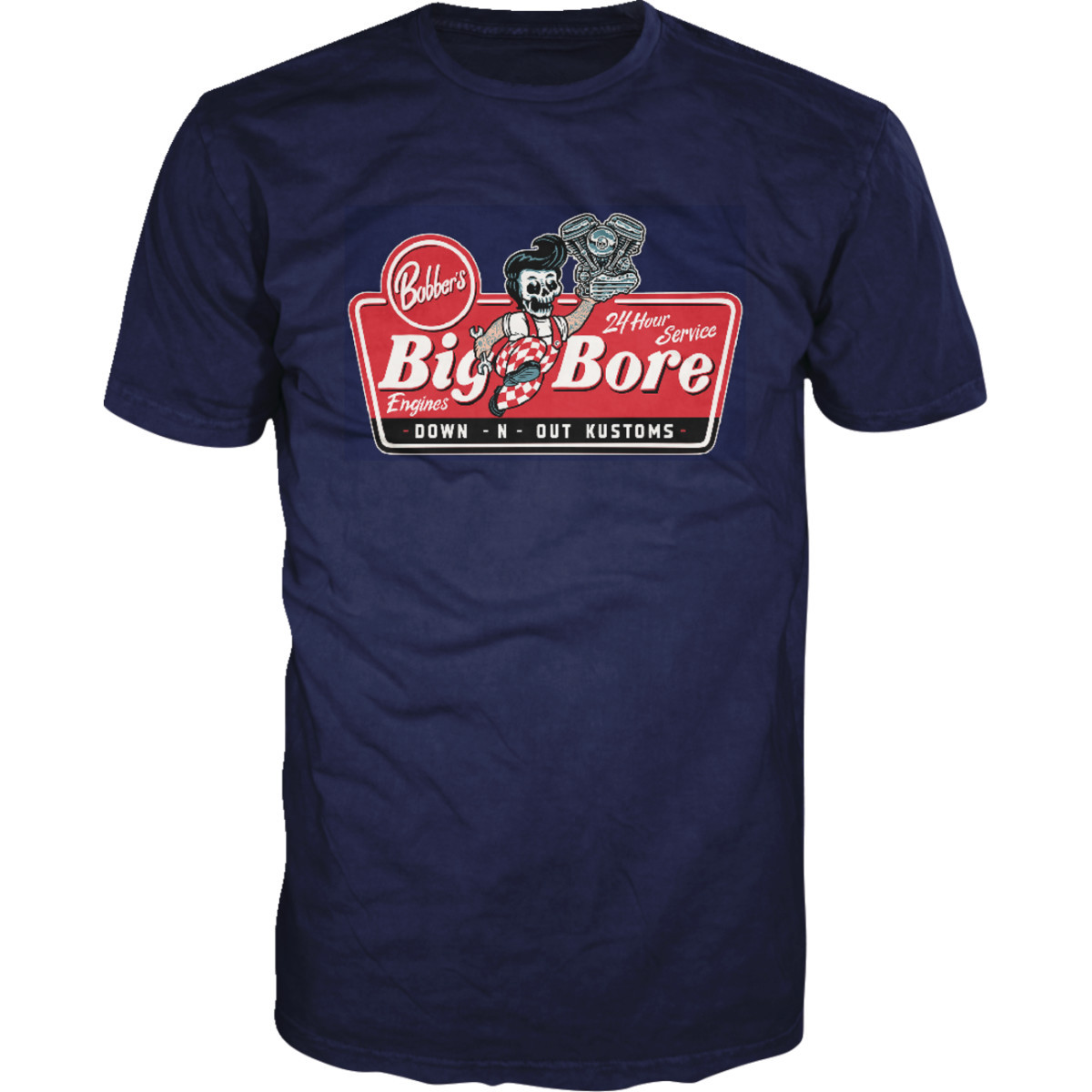 Lethal Threat #DT10048XL - Down-N-Out Big Bore T-Shirt - Navy - XL