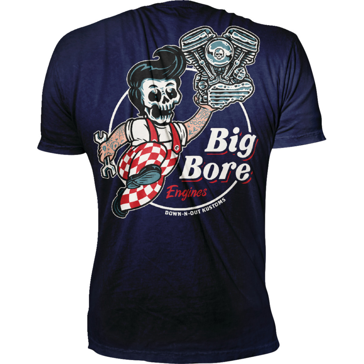 Lethal Threat #DT10048XL - Down-N-Out Big Bore T-Shirt - Navy - XL