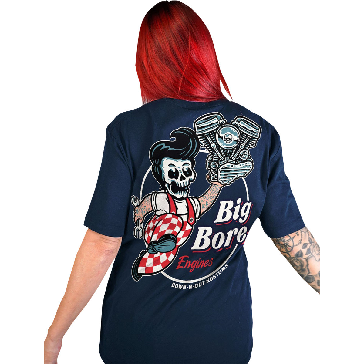 Lethal Threat #DT10048XL - Down-N-Out Big Bore T-Shirt - Navy - XL