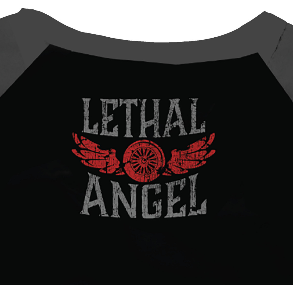 Lethal Threat #LA70203M - Women's Fast & Fearless Raglan Sleeve Shirt - Black/Gray - Medium