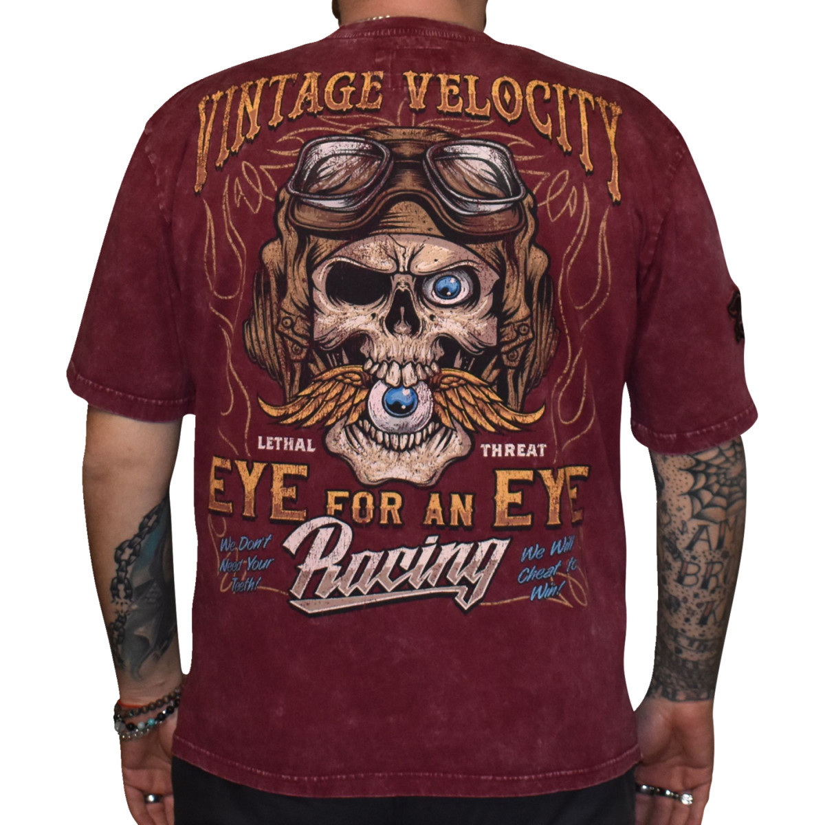 Lethal Threat #VV40179L - Vintage Velocity Eye for an Eye T-Shirt - Red - Large