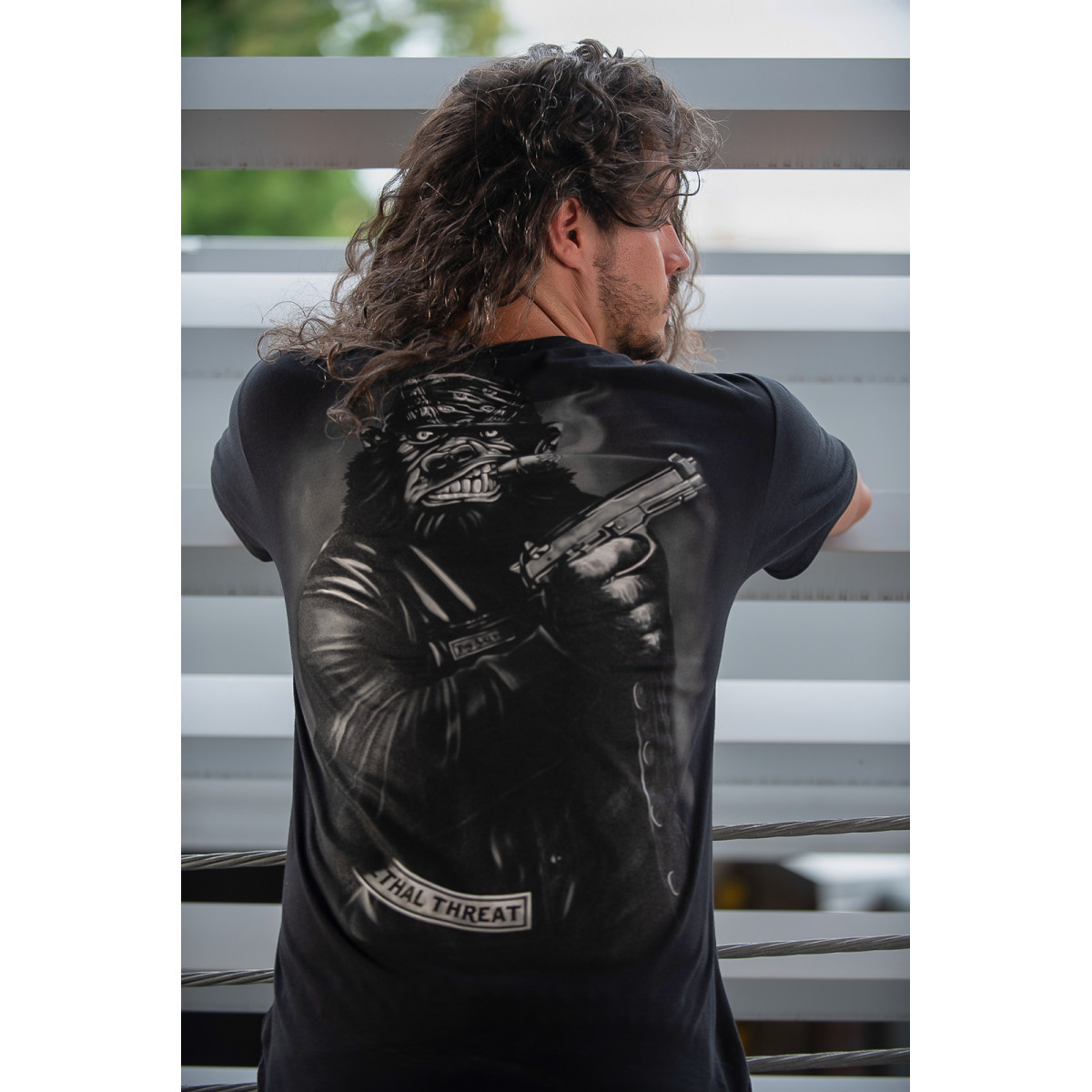 Lethal Threat #LT20732XXL - Pistol Packing Gorilla T-Shirt - Black - 2XL