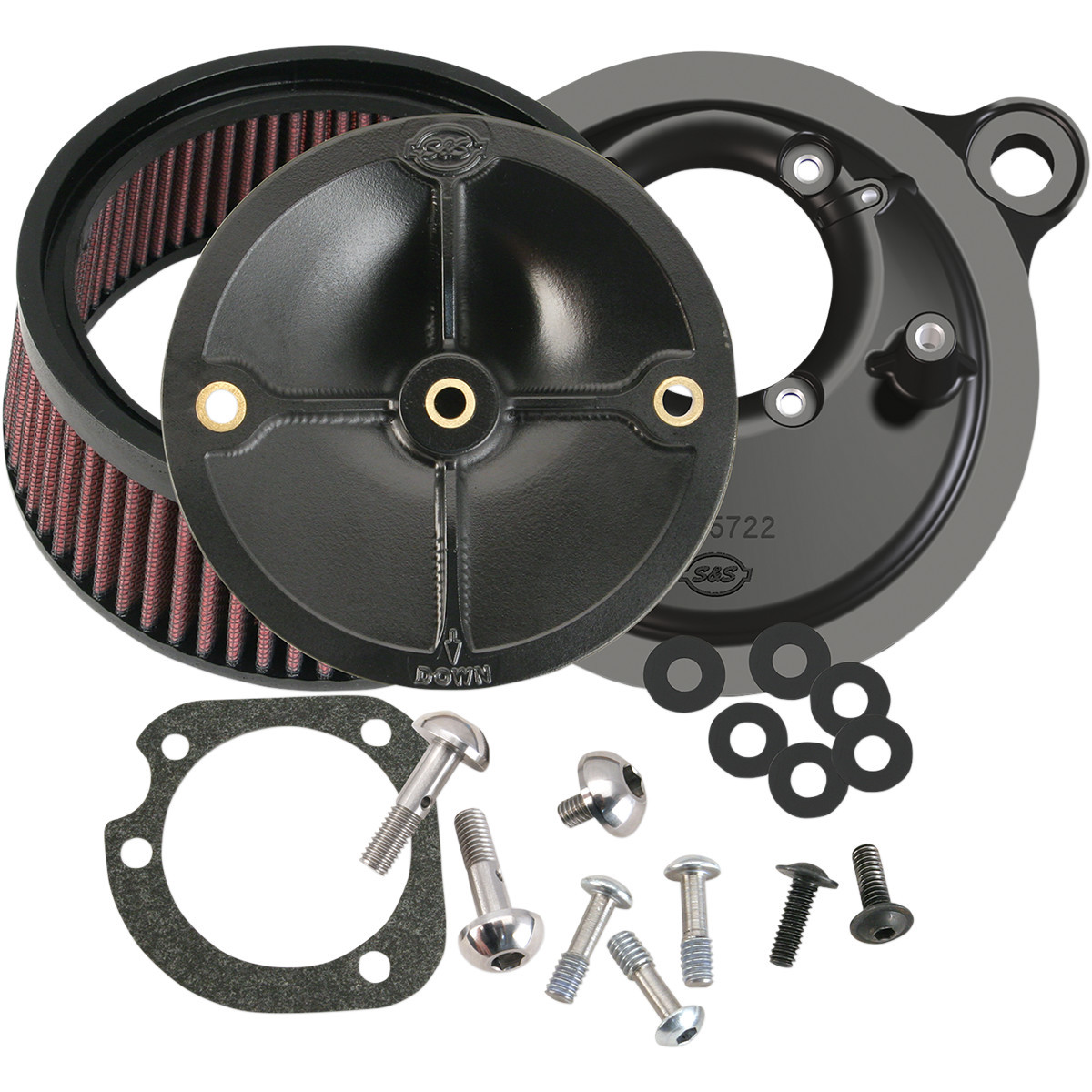 S&S Cycle #170-0060 - Super Stock™ Stealth Air Cleaner Kit - Black