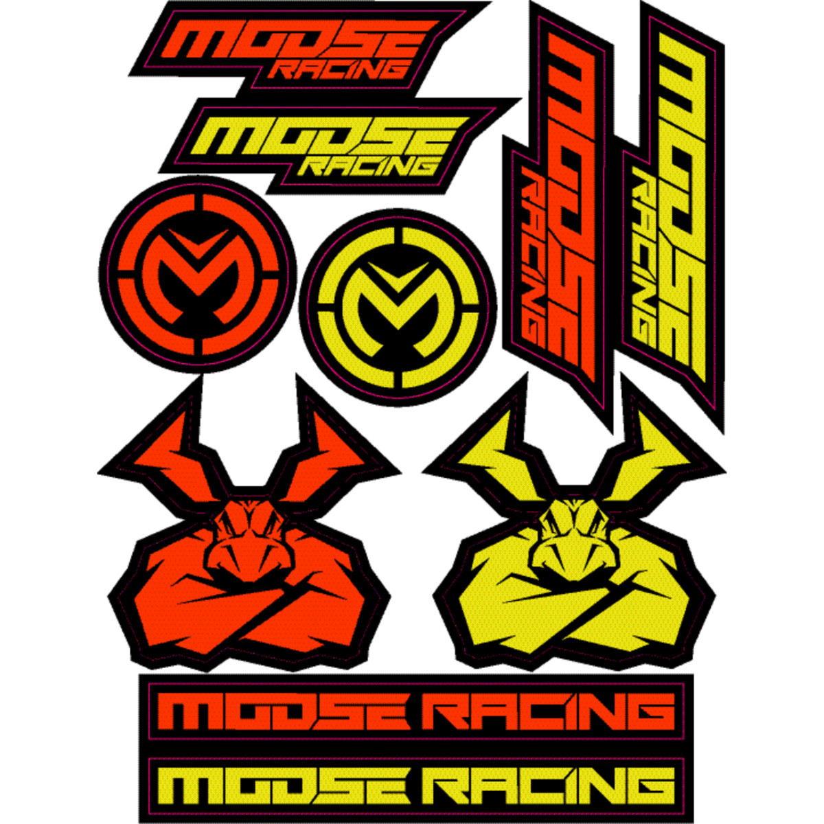 Moose Offroad - S2 Decal - Moose Racing - Yellow/Orange