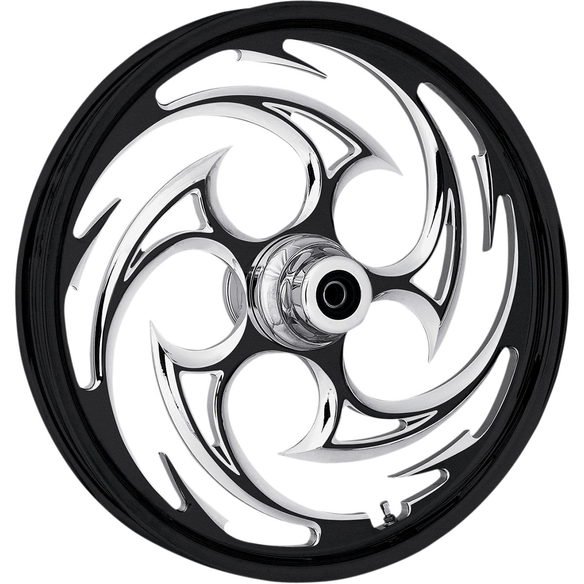 RC Components #16350-9916-85E - Wheel - Savage Eclipse - Front - Single Disc/without ABS - Black Eclipse - 16x3.5 - '00-'06 FLST