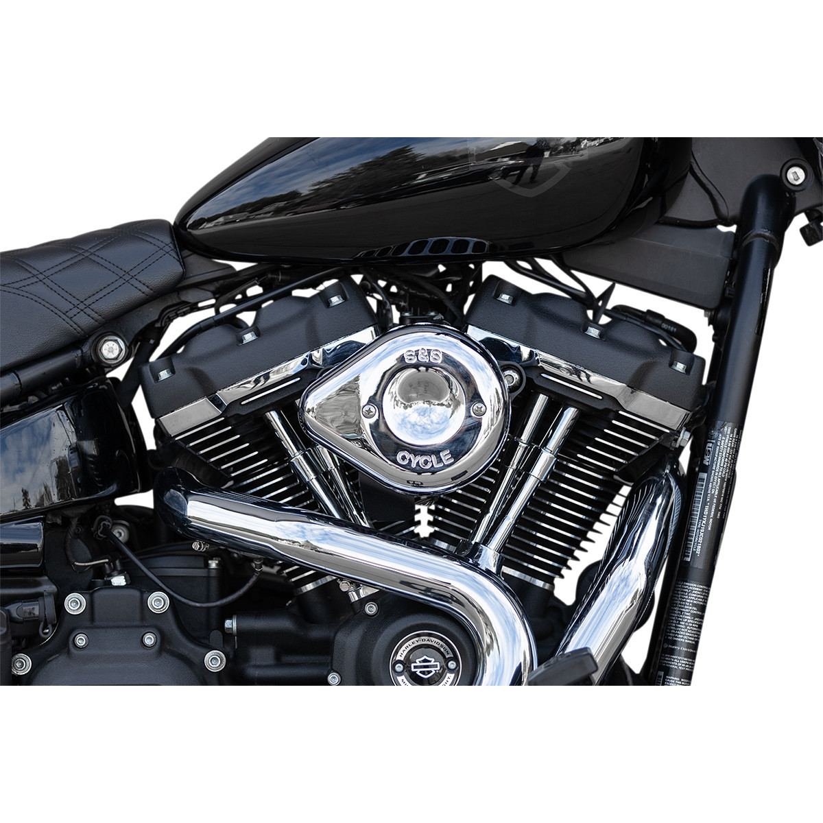 S&S Cycle #170-0435C - Mini Teardrop Stealth Air Cleaner Kit - Chrome