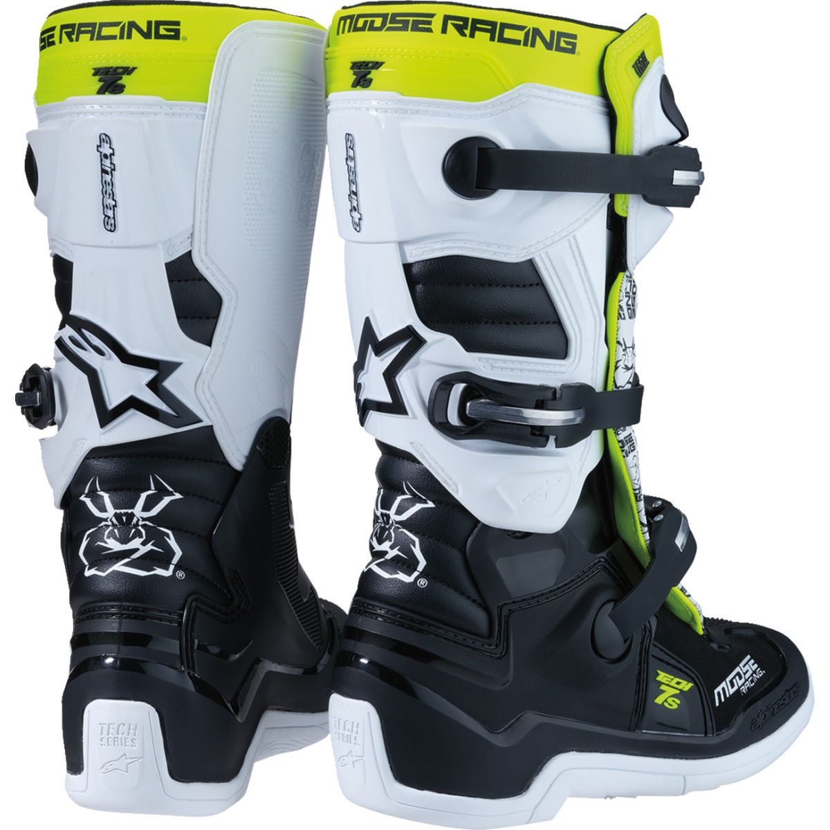Moose Offroad - Youth Tech 7S Boots - Black/White/Yellow - US 7