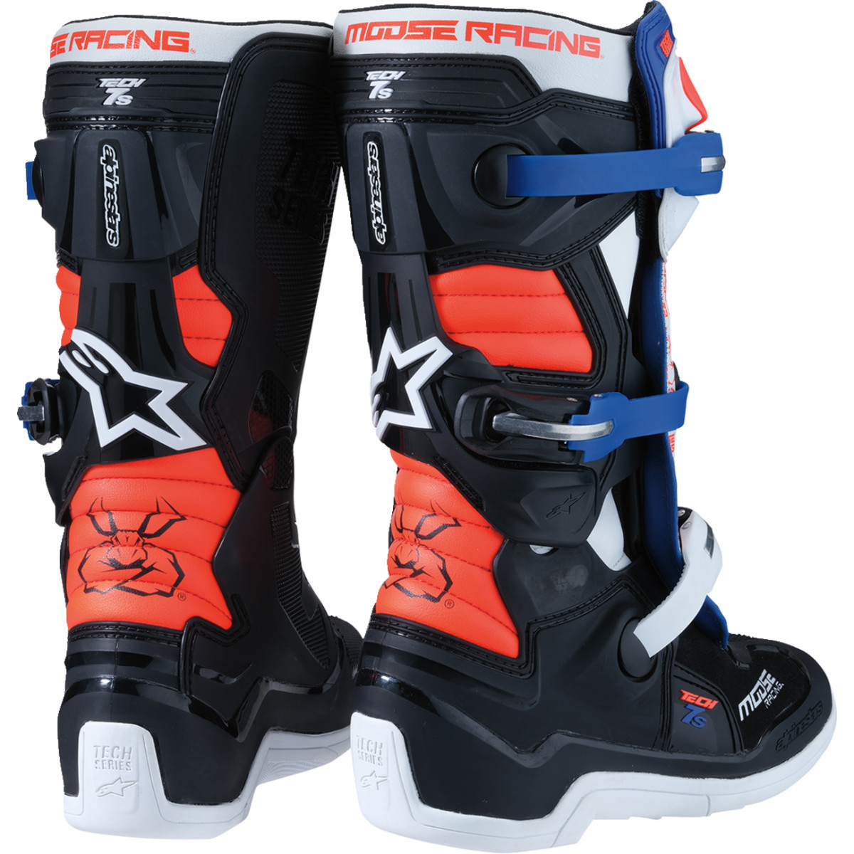 Moose Offroad - Youth Tech 7S Boots - Black/White/Red/Blue - US 7