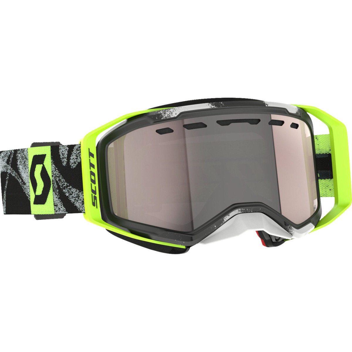 Scott #421503-7911313 - Prospect 2.0 SMB Goggle - Caviar Black/Safety Yellow - AMP Silver Chrome Lens