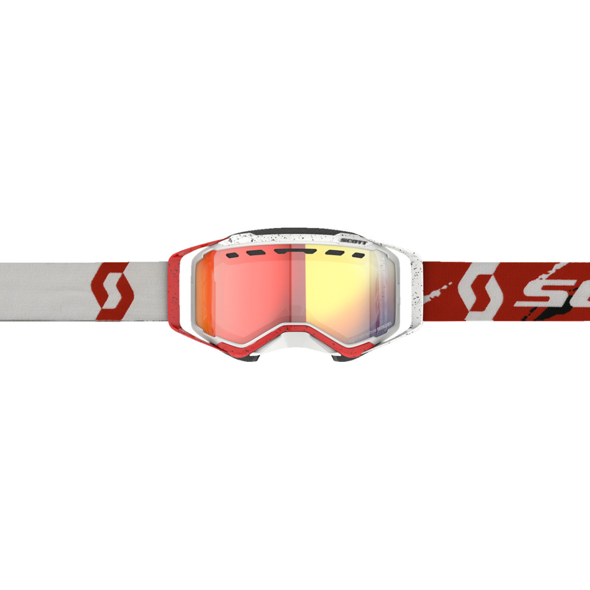 Scott #278603-1030341 - Prospect Snow Goggle - White/Red - Dual Pane - Light Sensitive - Red Chrome Lens
