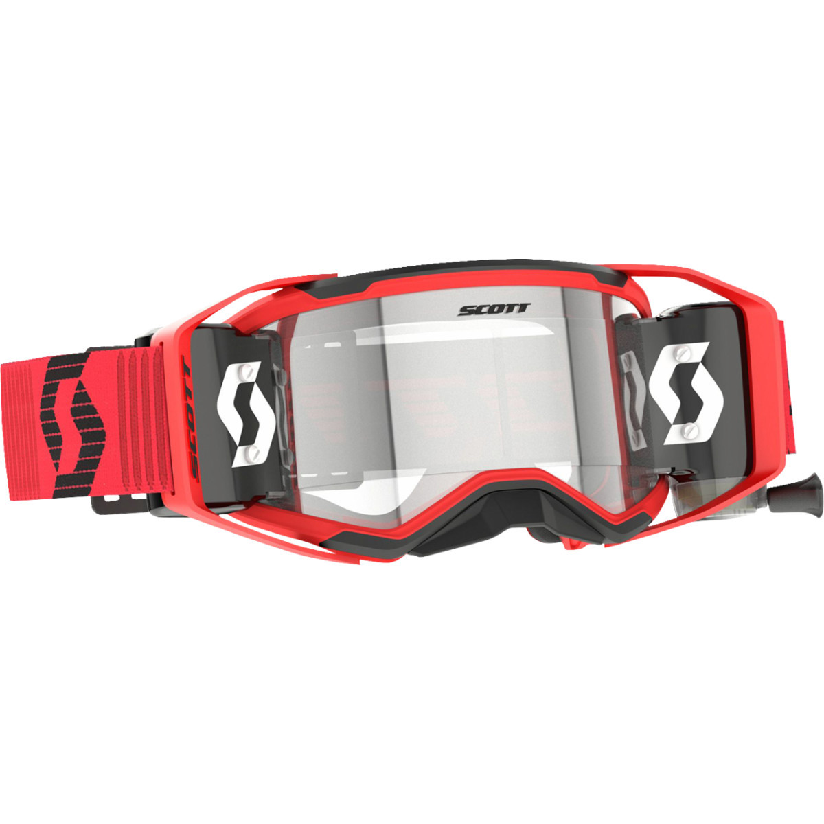 Scott #421474-1018113 - Prospect 2.0 WFS Goggle - Roll-Off - Red/Black - Clear Works Lens