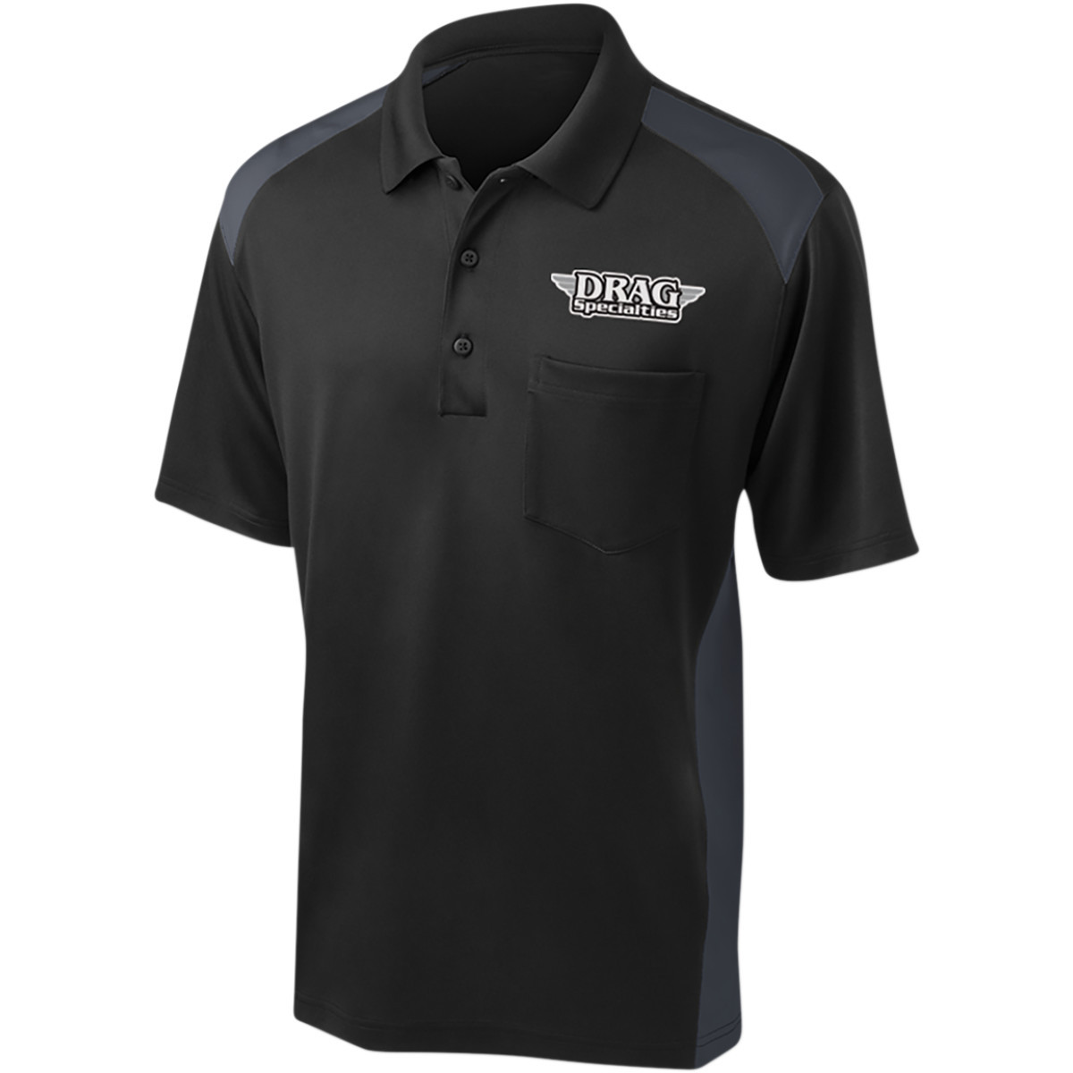 Throttle Threads #DRG30CS416BCH3X - Drag Specialties Polo Shirt - Black/Charcoal - 3XL