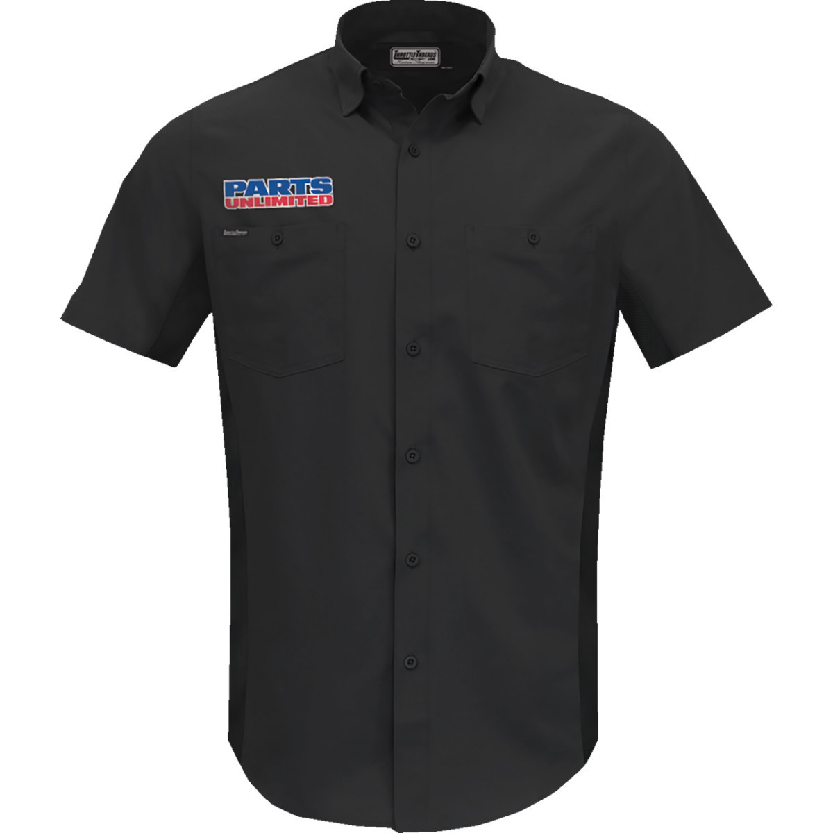 Throttle Threads #PSU37ST26BKMD - Parts Unlimited Vented Shop Shirt - Black - Medium
