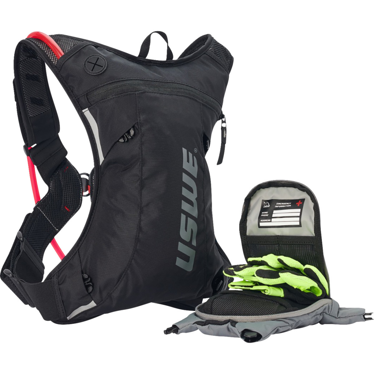 Uswe #2033401 - Moto Hydration Pack - 3L - Carbon Black/Gray