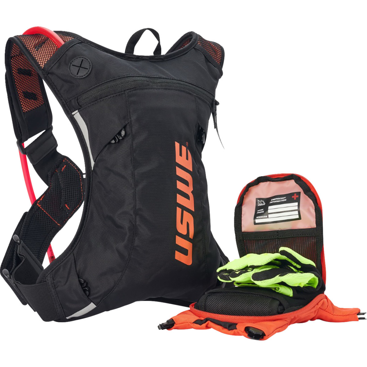 Uswe #5203090038 - Moto Hydration Pack - 3L - Factory Orange/Black