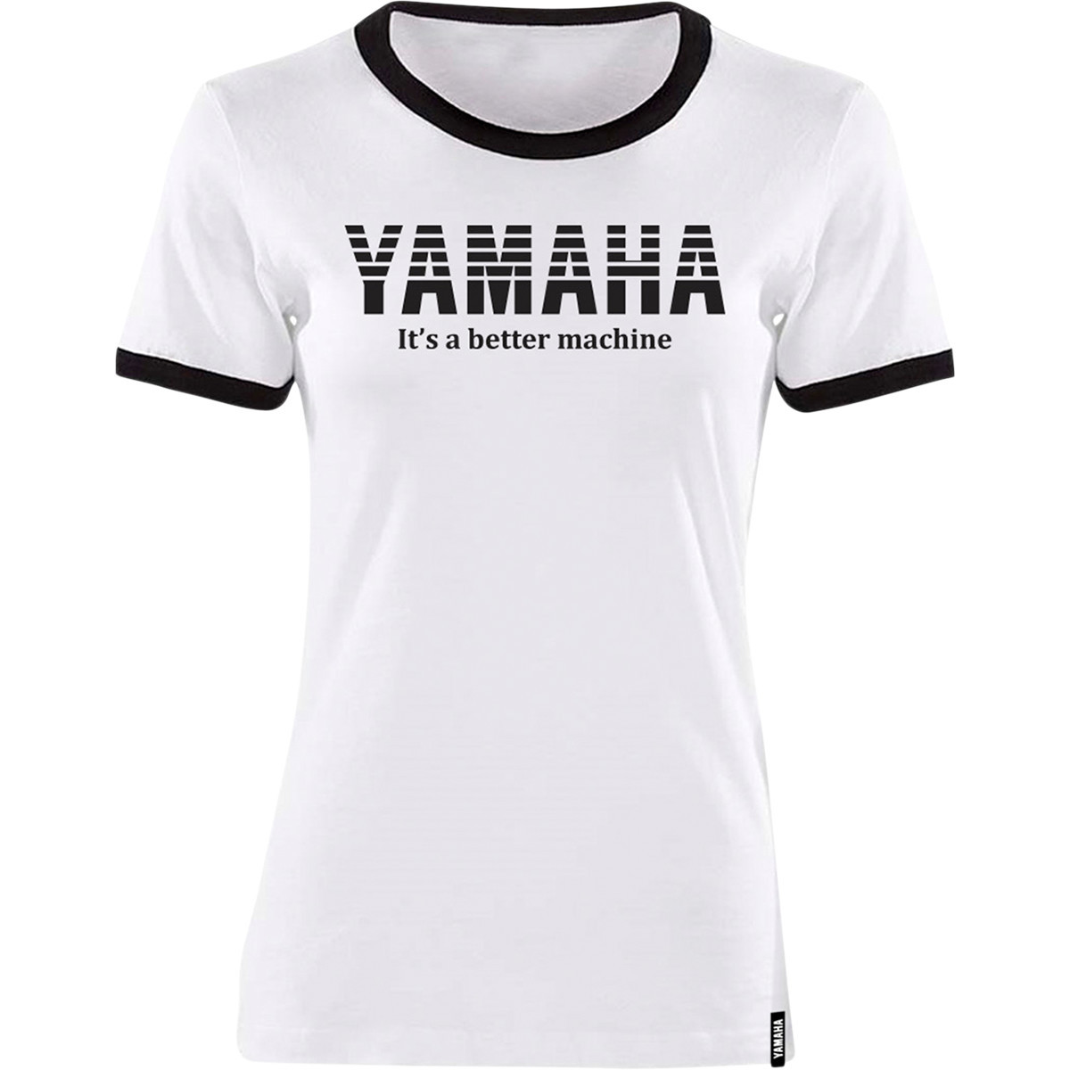 Yamaha Apparel #NP21S-L1793-S - Women's Yamaha Vintage T-Shirt - White/Black - Small