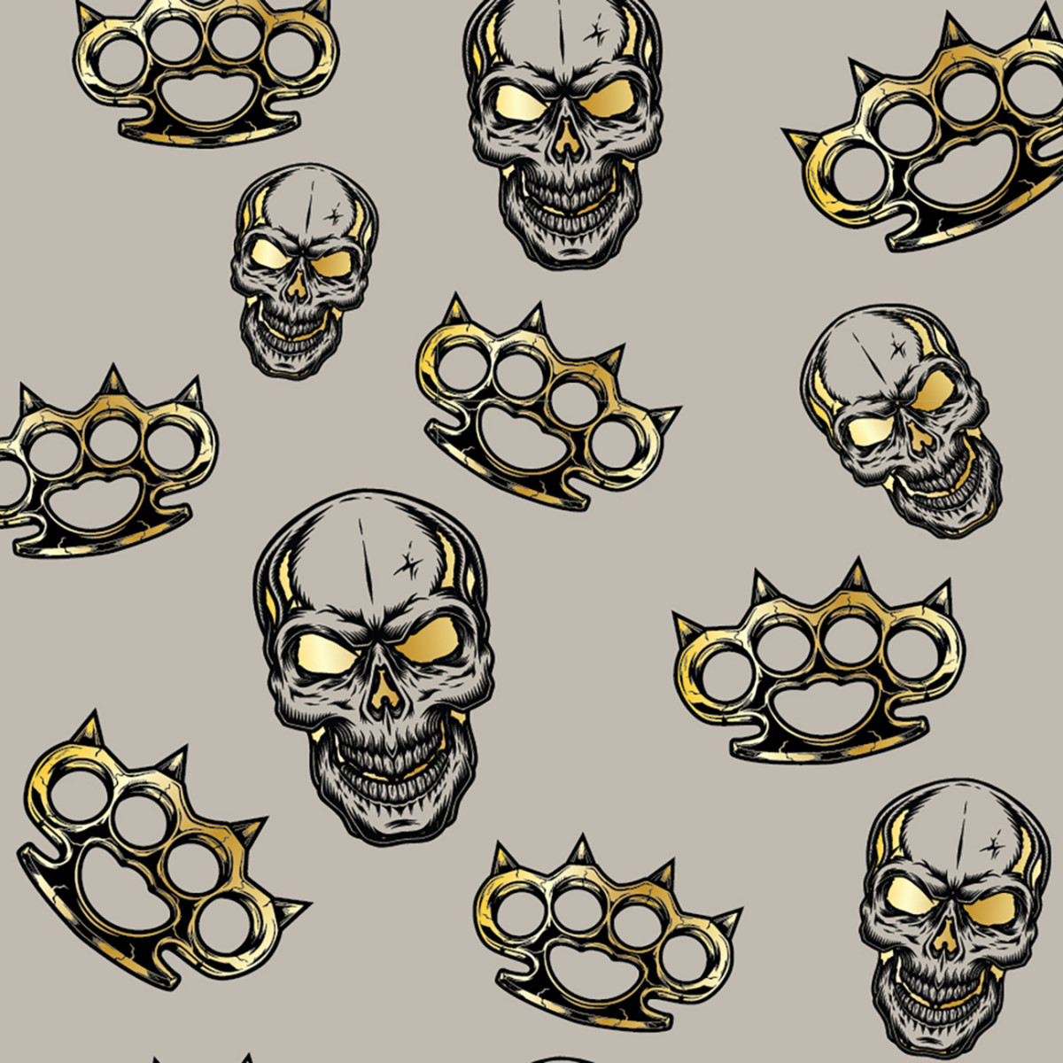 ZAN Headgear #Z211 - Flydanna® Head Wrap - Greige Spiked Brass Knuckles