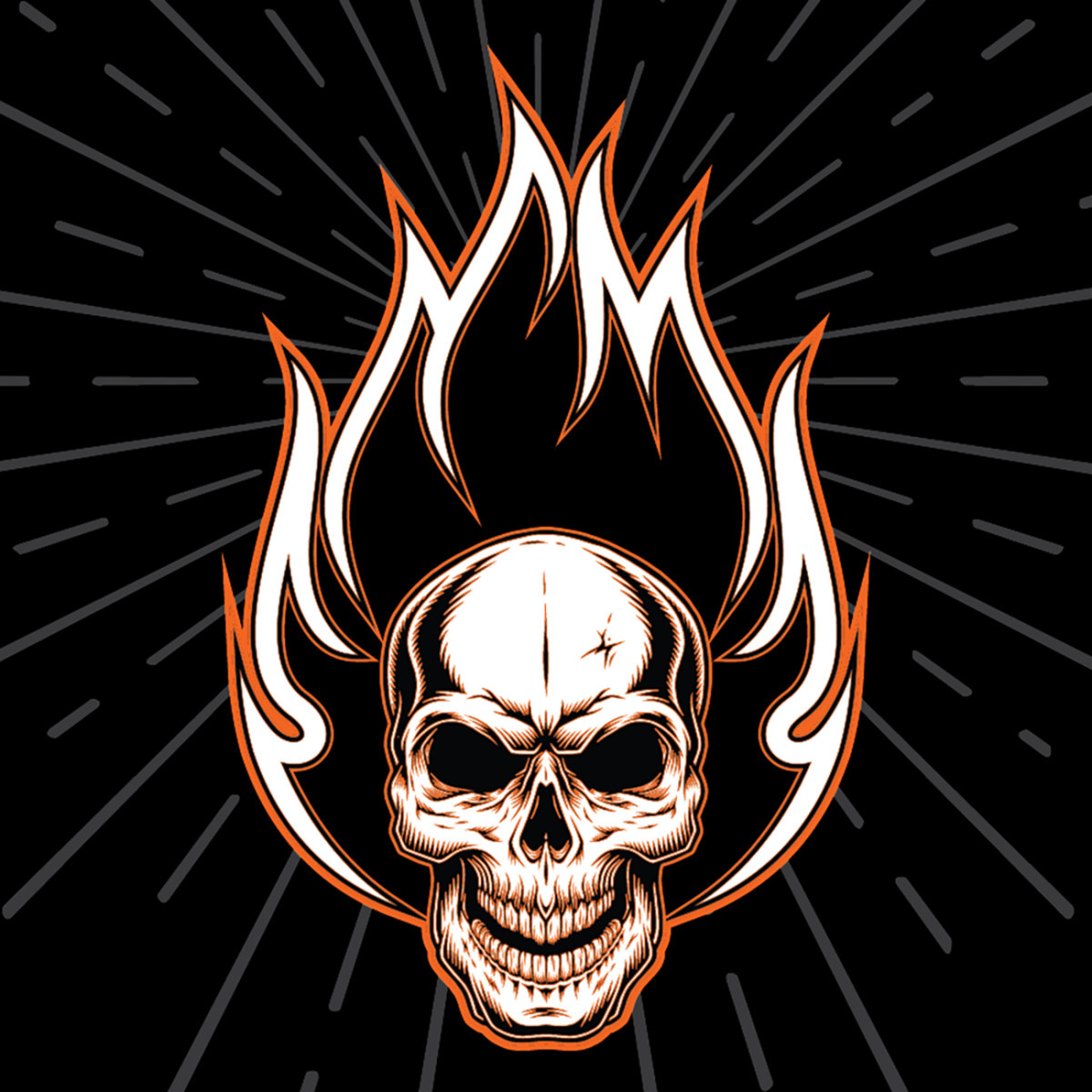 ZAN Headgear #Z312 - Flydanna® Head Wrap - Flaming Skull