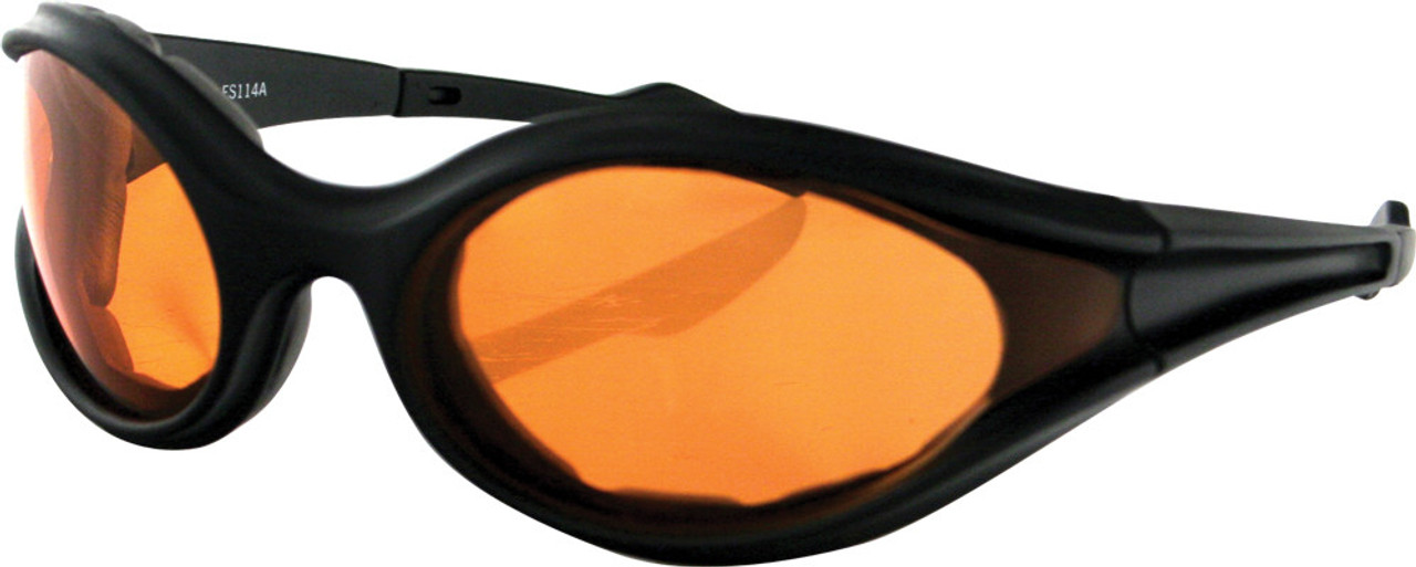 Bobster #ES114A - Foamerz Sunglasses Black W/Amber Lens