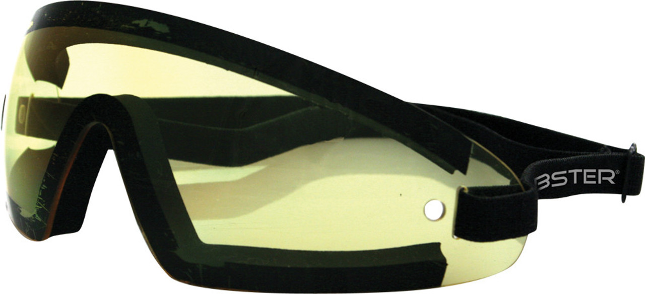 Bobster #BW201Y - Wrap Around Sunglasses Black W/Yellow Lens