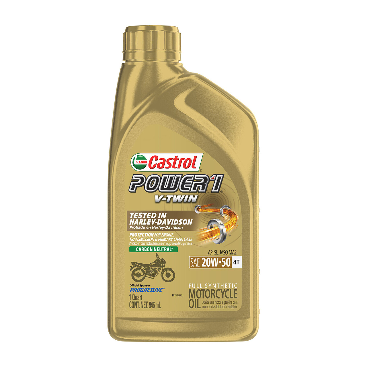 Castrol #15D28D - Power 1 V-Twin 4t Synthetic 20w50 1 Qt