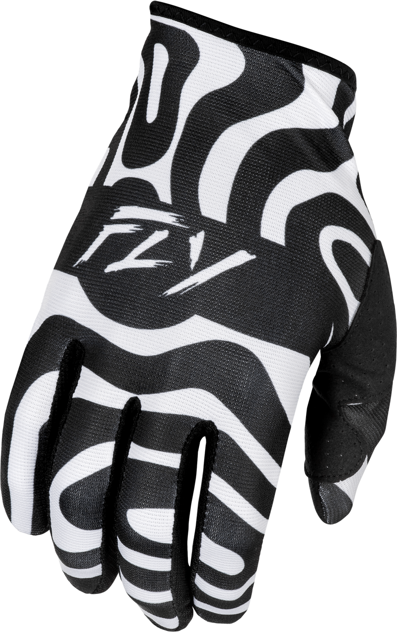 Fly Racing #378-741L - Lite Gloves Abyss White/Black Lg