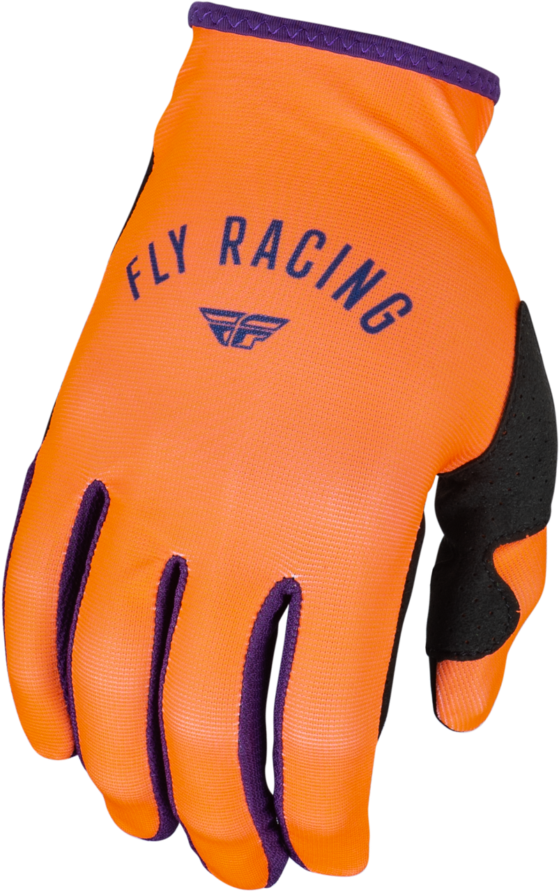 Fly Racing #377-611YL - Girl's Lite Gloves Neon Coral/Deep Purple Yl