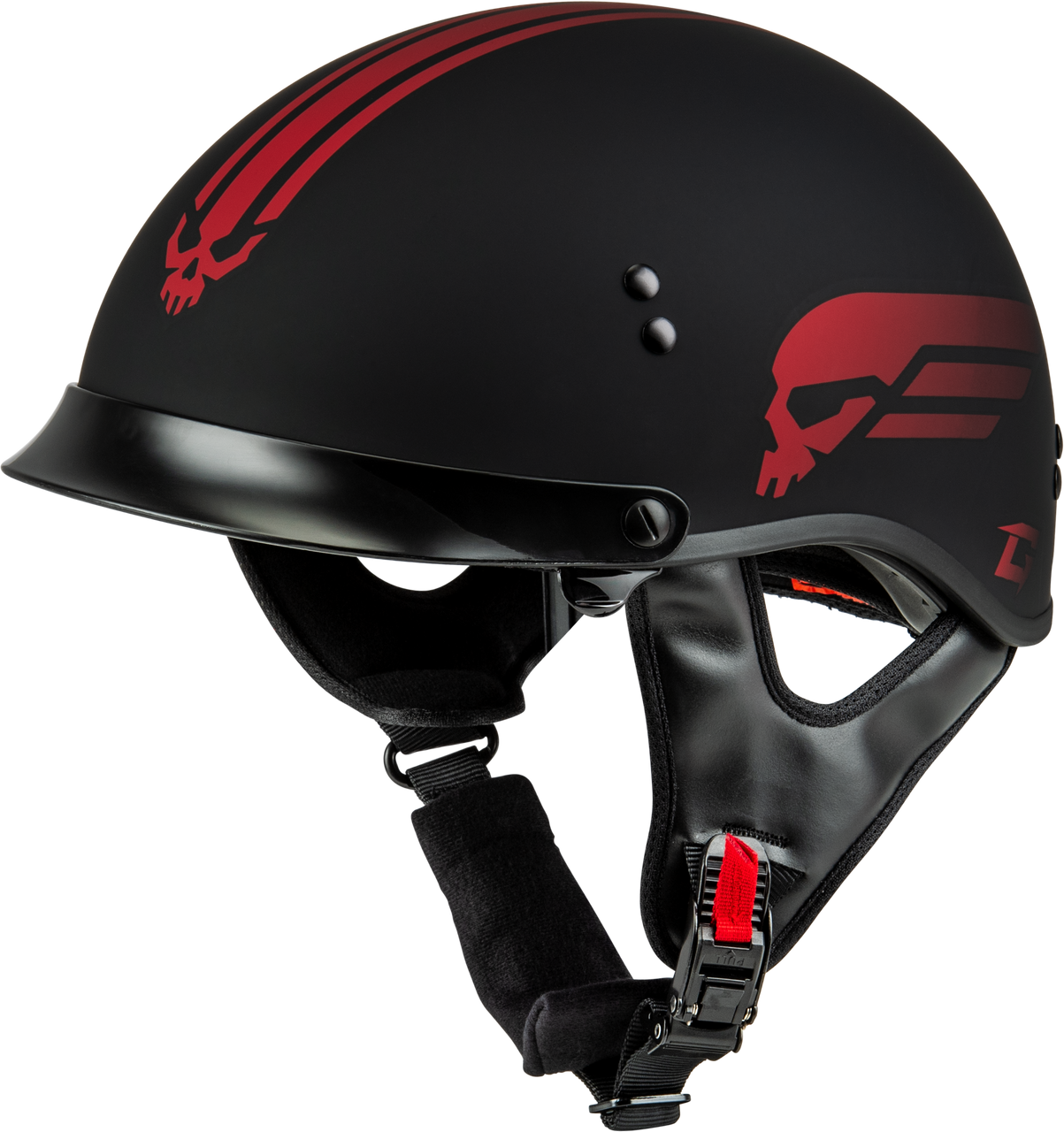 Gmax #H96511325 - Hh-65 Retribution Helmet W/Peak Matte Black/Red Md