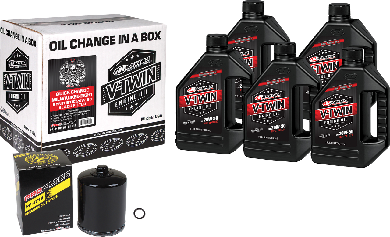 Maxima #90-129015PB - V-Twin Quick Change Kit Syn M8 Black Filter