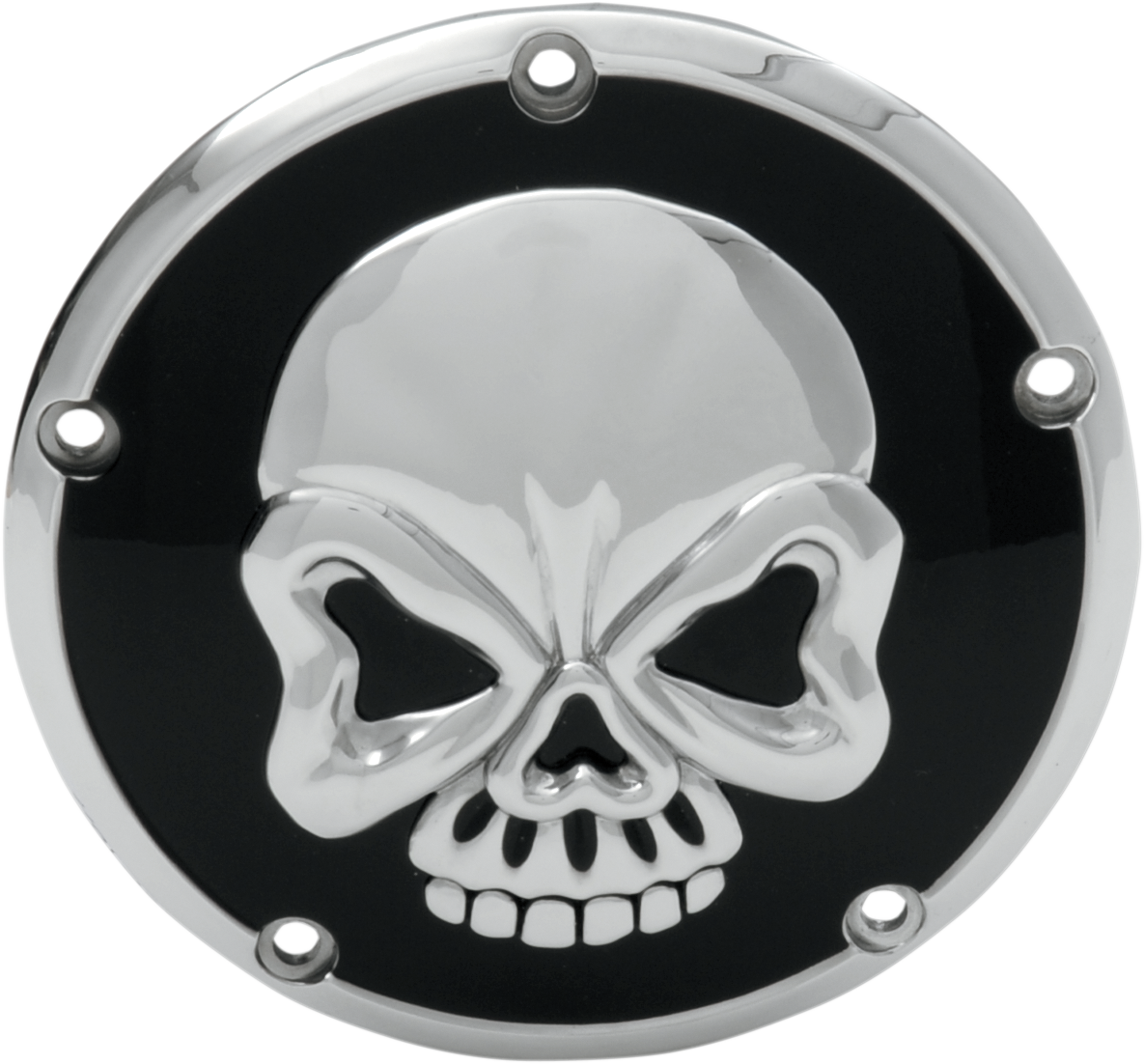 Derby Cover - Chrome/Black - Skull