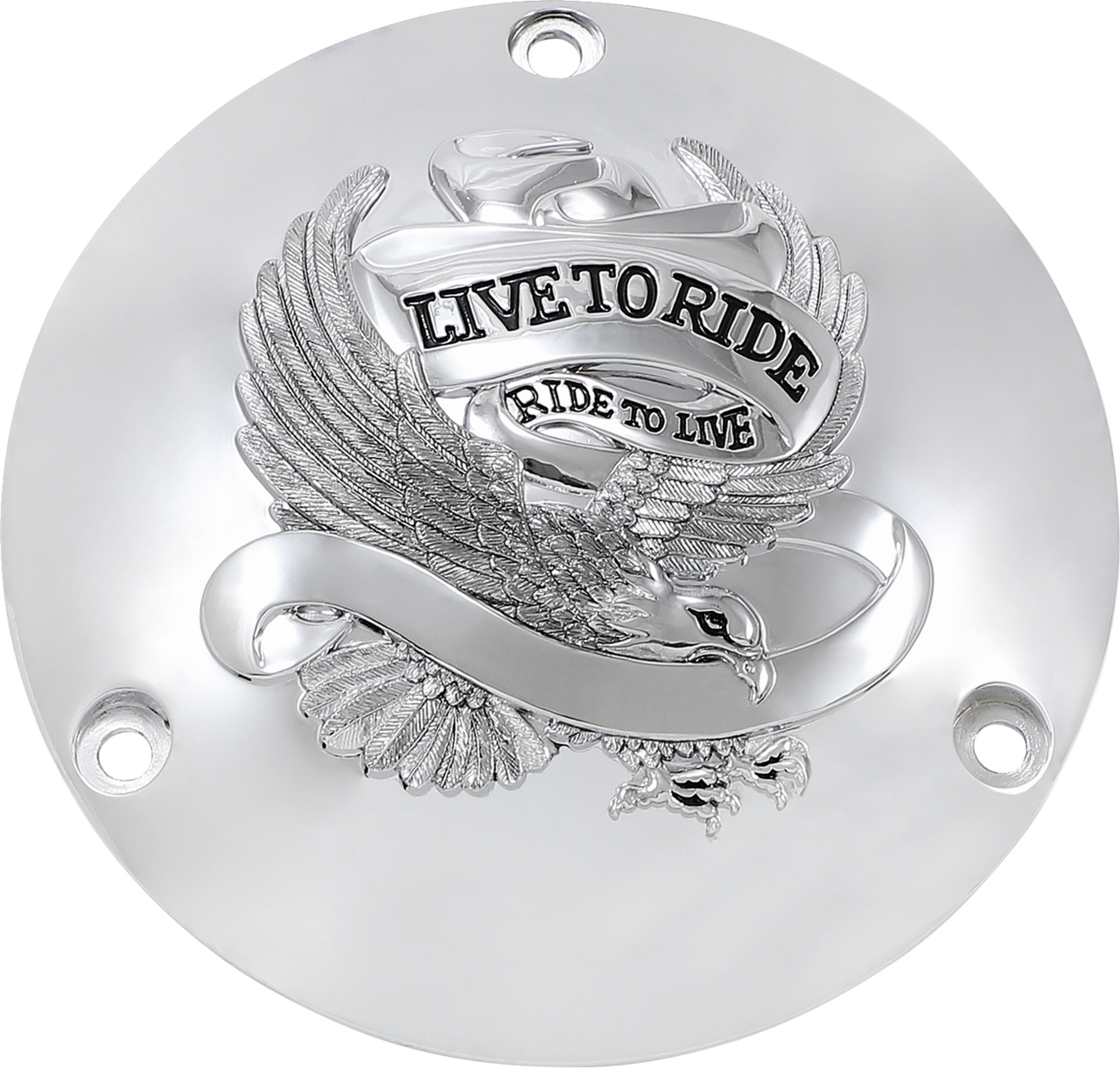 3 Hole Chrome Live to Ride Derby Cover