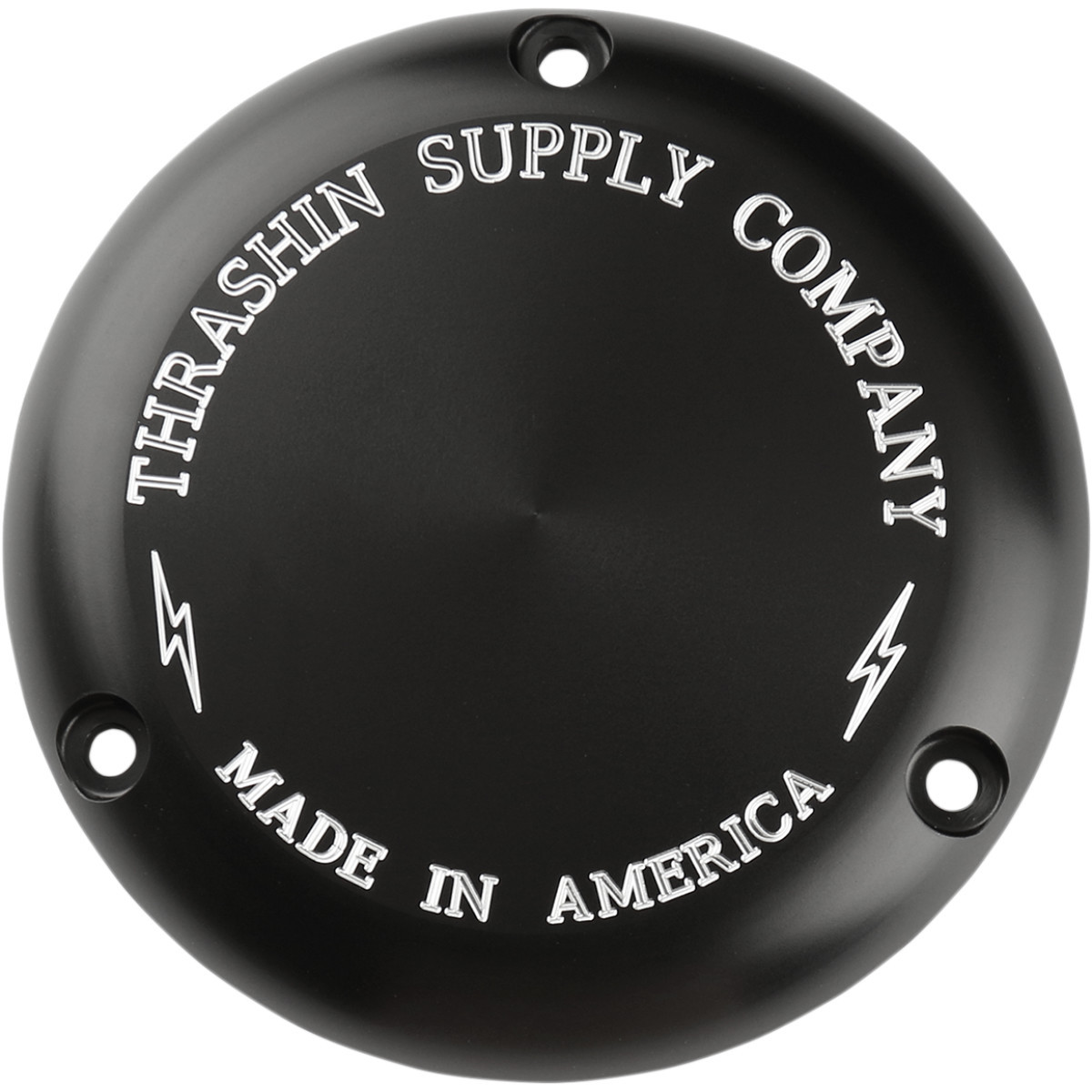 Thrashin Supply CO. #TSC-3000-4 - Derby Cover - Black/Machined - Classic - 3 Hole