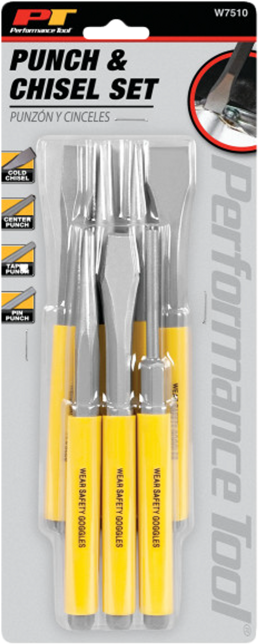 Performance Tool #W7510 - 7 Pc Punch / Chisel Set