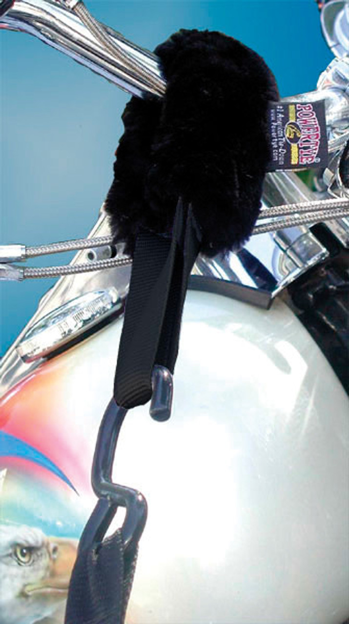 Powertye #41192 - Tie-Down Assist W/Sheepskin Cover 1.5" Black 2/Pk