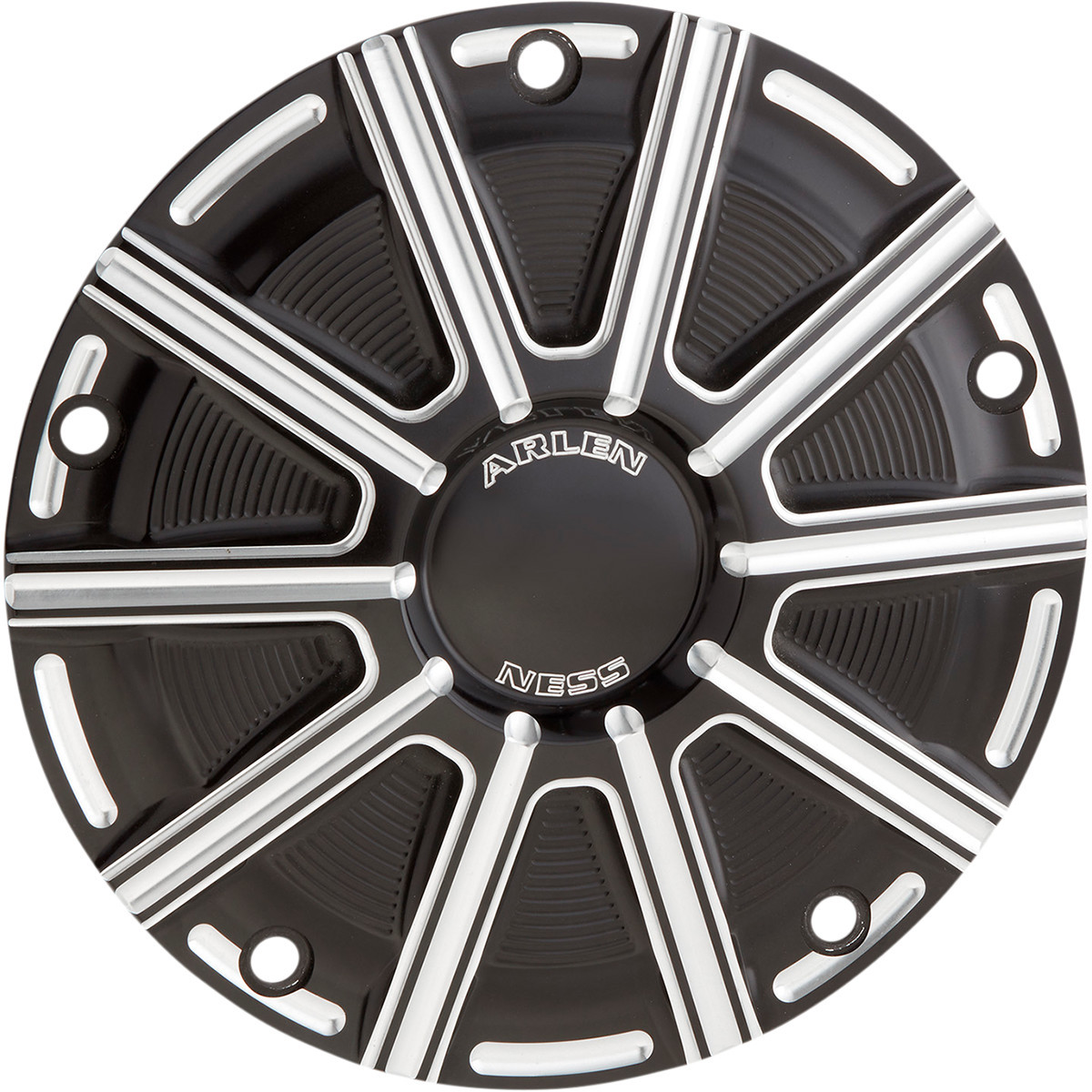 Arlen Ness #700-018 - 10-Gauge Derby Cover - Black/Machined - Big Twin