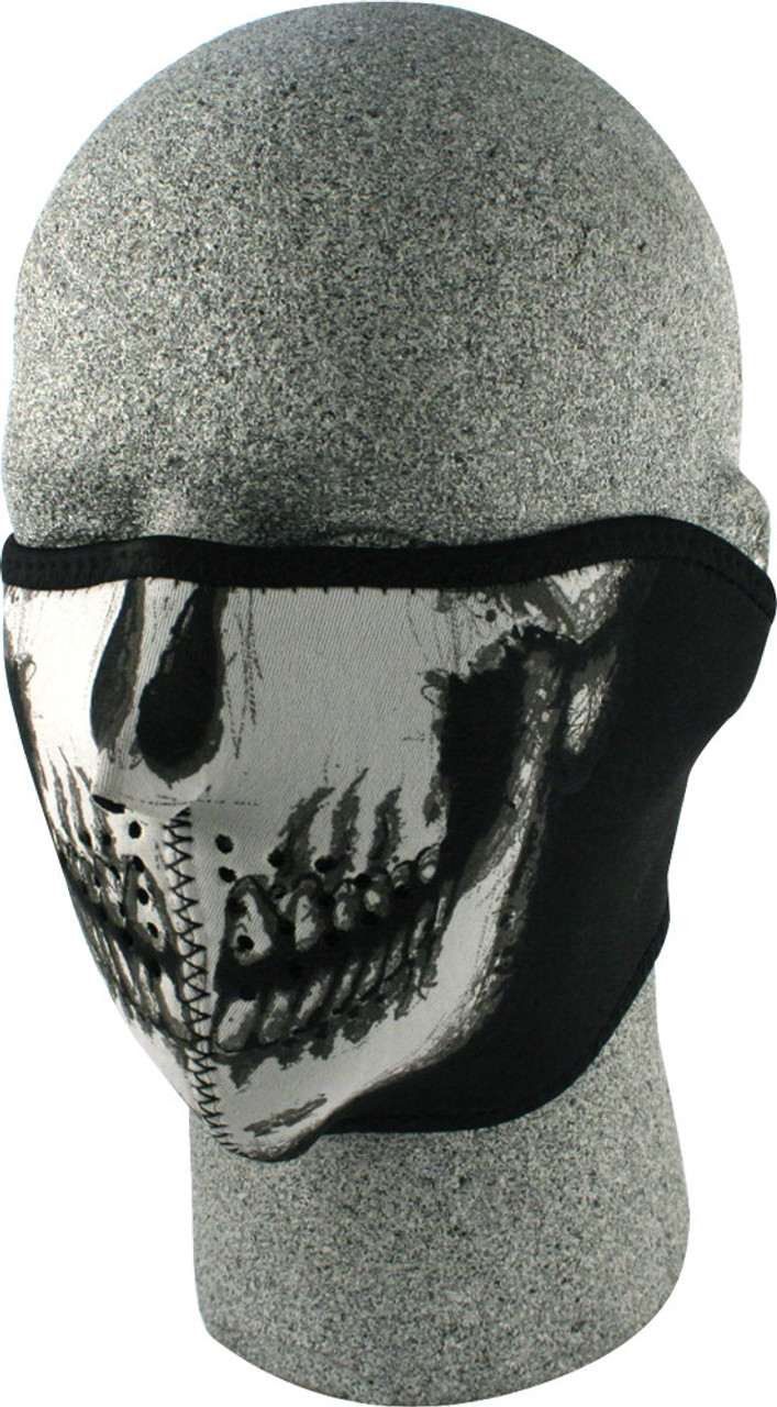 Zan #WNFM002HG - Half Face Mask Glow-In-The-Dark Skull