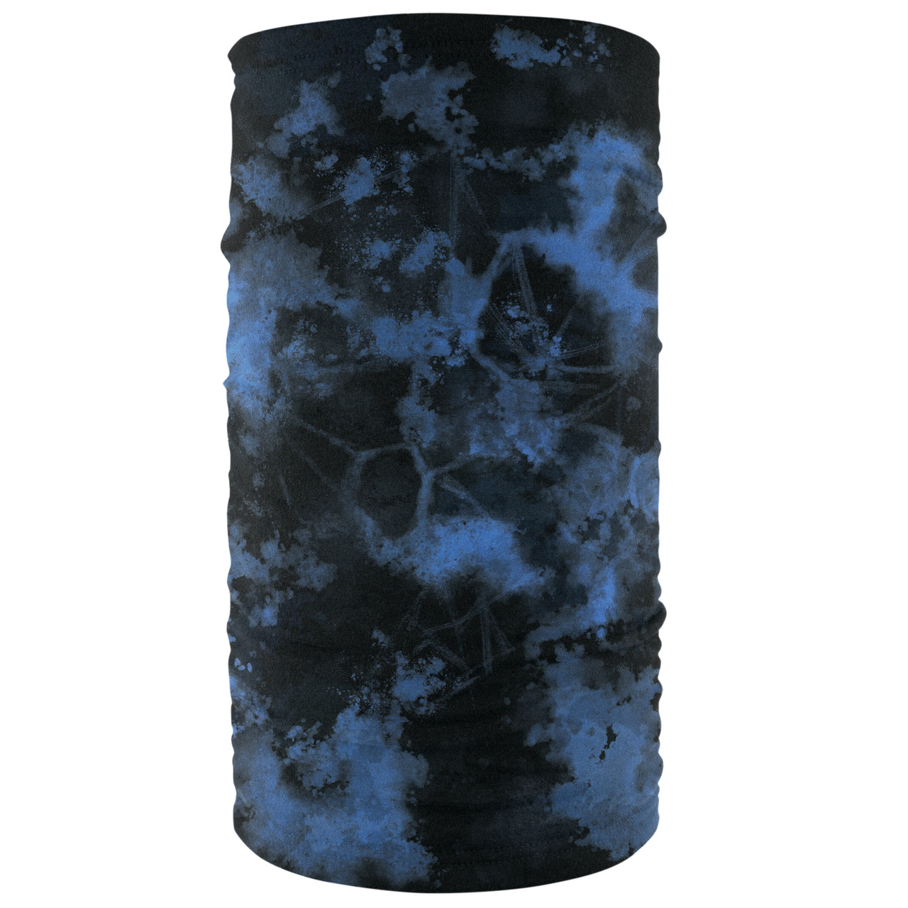 Zan #TF775 - Motley Tube Fleece Lined Black & Blue Tie Dye