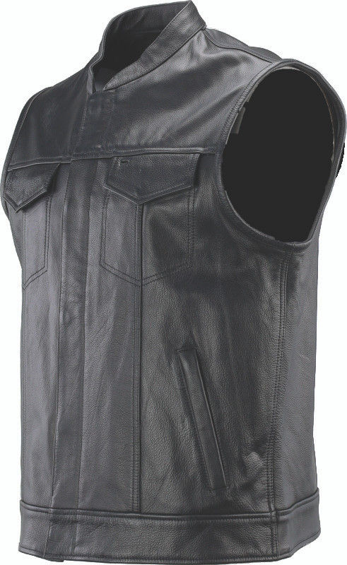 Kuryakyn #094398 - Leather By River Road Vandal Club Vest Black - Small