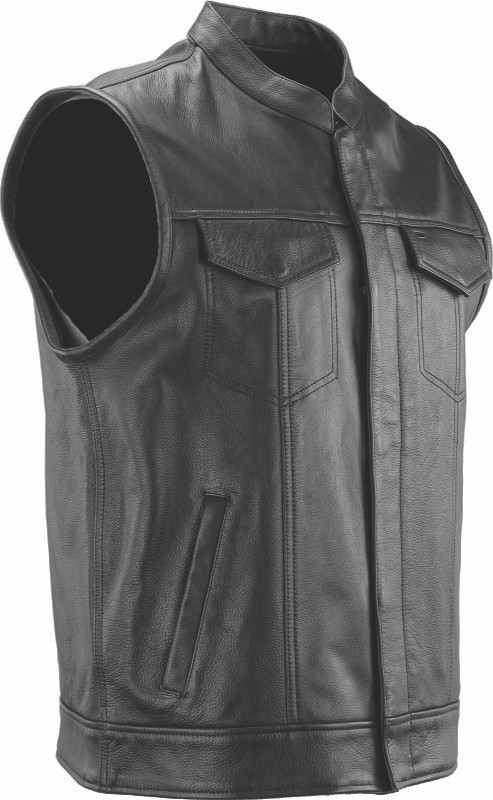 Kuryakyn #094398 - Leather By River Road Vandal Club Vest Black - Small