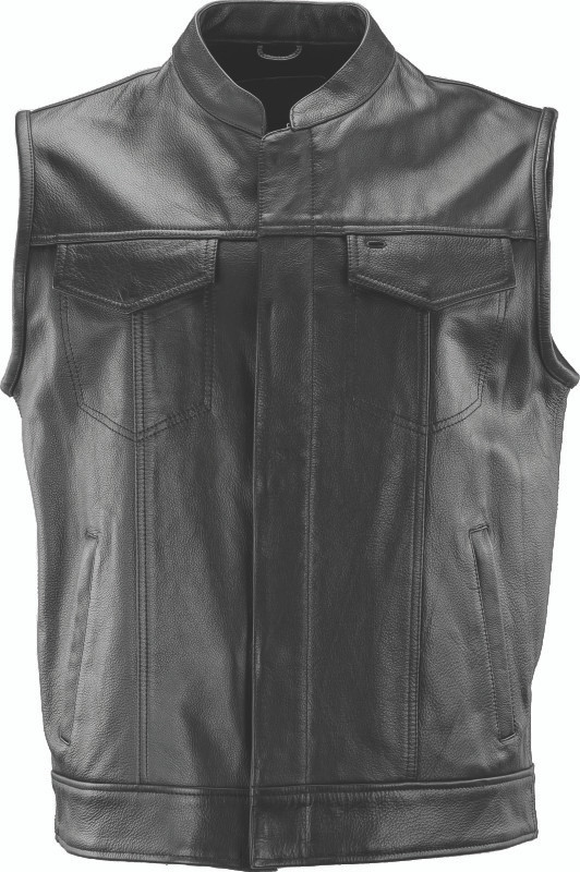 Kuryakyn #094400 - Leather By River Road Vandal Club Vest Black - Large