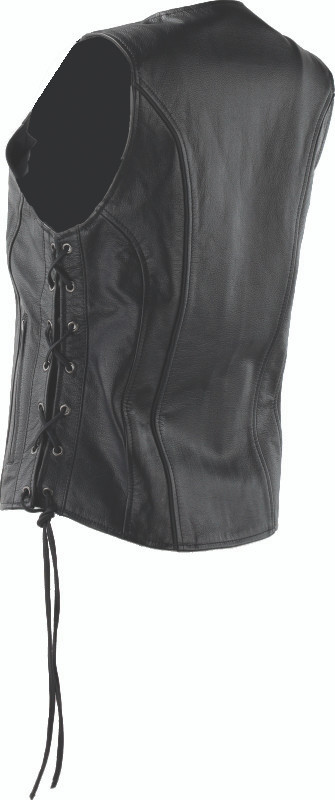 Kuryakyn #094444 - Leather By River Road Sapphire Leather Vest Black Womens - Small
