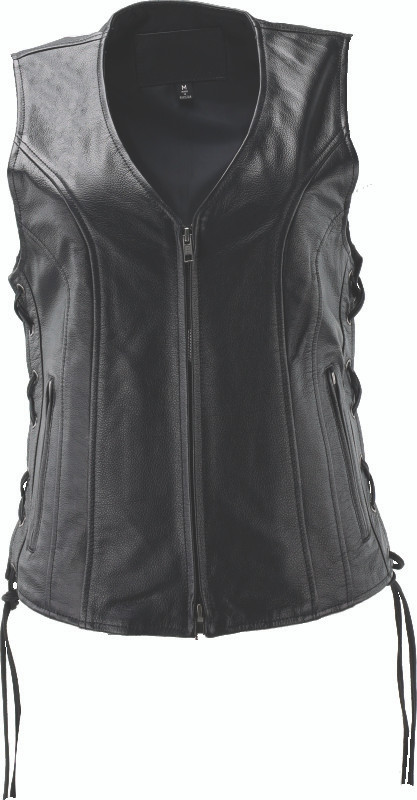 Kuryakyn #094445 - Leather By River Road Sapphire Leather Vest Black Womens - Medium